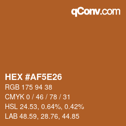 Código de color: HEX #AF5E26 | qconv.com