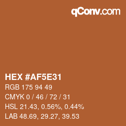 Color code: HEX #AF5E31 | qconv.com