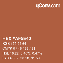 Color code: HEX #AF5E40 | qconv.com