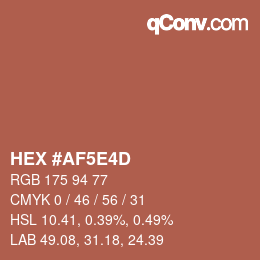 Código de color: HEX #AF5E4D | qconv.com