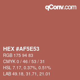 Color code: HEX #AF5E53 | qconv.com