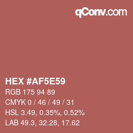 Código de color: HEX #AF5E59 | qconv.com