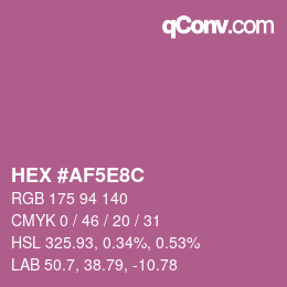 Code couleur: HEX #AF5E8C | qconv.com