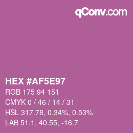 Color code: HEX #AF5E97 | qconv.com