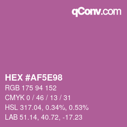 Farbcode: HEX #AF5E98 | qconv.com