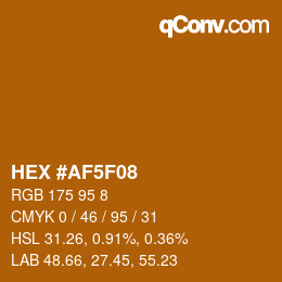 颜色代码: HEX #AF5F08 | qconv.com