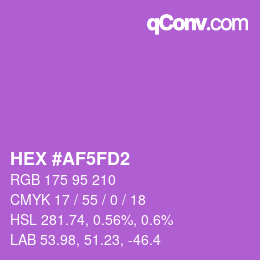 Farbcode: HEX #AF5FD2 | qconv.com