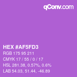 颜色代码: HEX #AF5FD3 | qconv.com