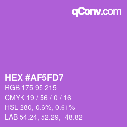 カラーコード: HEX #AF5FD7 | qconv.com