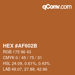 Color code: HEX #AF602B | qconv.com