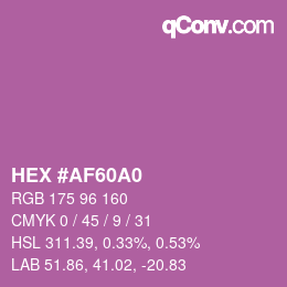 Color code: HEX #AF60A0 | qconv.com