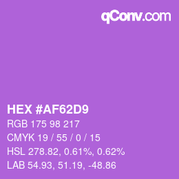 Farbcode: HEX #AF62D9 | qconv.com