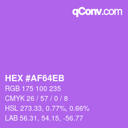 Color code: HEX #AF64EB | qconv.com