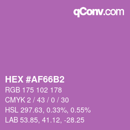 カラーコード: HEX #AF66B2 | qconv.com