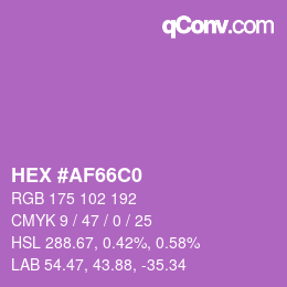 Color code: HEX #AF66C0 | qconv.com