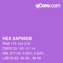 Color code: HEX #AF66DB | qconv.com