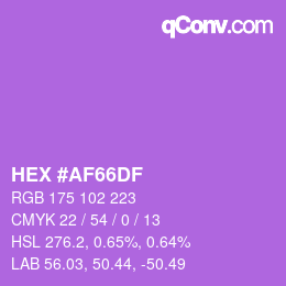 Color code: HEX #AF66DF | qconv.com