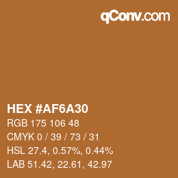 Color code: HEX #AF6A30 | qconv.com