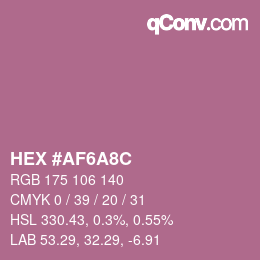 Color code: HEX #AF6A8C | qconv.com
