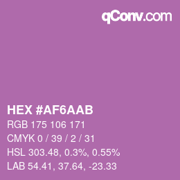 カラーコード: HEX #AF6AAB | qconv.com