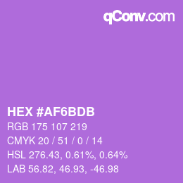 Color code: HEX #AF6BDB | qconv.com