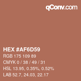 Color code: HEX #AF6D59 | qconv.com