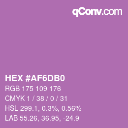 Color code: HEX #AF6DB0 | qconv.com