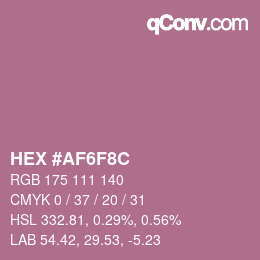 Color code: HEX #AF6F8C | qconv.com