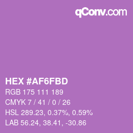 Color code: HEX #AF6FBD | qconv.com
