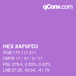 カラーコード: HEX #AF6FD3 | qconv.com