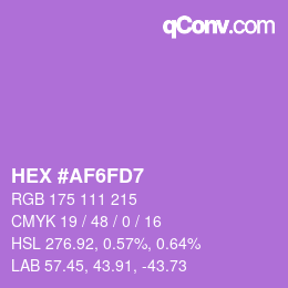 カラーコード: HEX #AF6FD7 | qconv.com