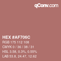 Color code: HEX #AF706C | qconv.com