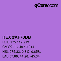 カラーコード: HEX #AF70DB | qconv.com
