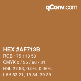 Color code: HEX #AF713B | qconv.com