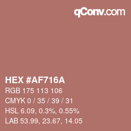 颜色代码: HEX #AF716A | qconv.com