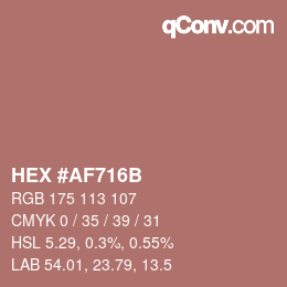 Color code: HEX #AF716B | qconv.com