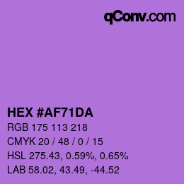 カラーコード: HEX #AF71DA | qconv.com