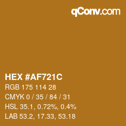 Color code: HEX #AF721C | qconv.com
