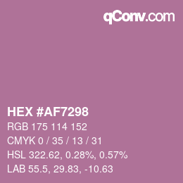 Código de color: HEX #AF7298 | qconv.com