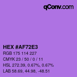 颜色代码: HEX #AF72E3 | qconv.com