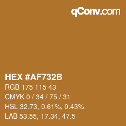 Color code: HEX #AF732B | qconv.com