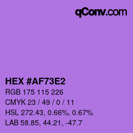 颜色代码: HEX #AF73E2 | qconv.com