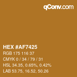 Color code: HEX #AF7425 | qconv.com