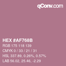 Color code: HEX #AF768B | qconv.com