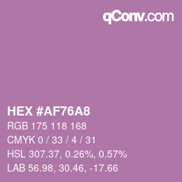 颜色代码: HEX #AF76A8 | qconv.com