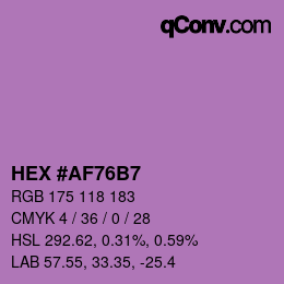 颜色代码: HEX #AF76B7 | qconv.com