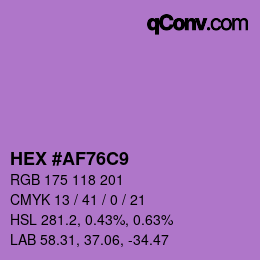 Color code: HEX #AF76C9 | qconv.com