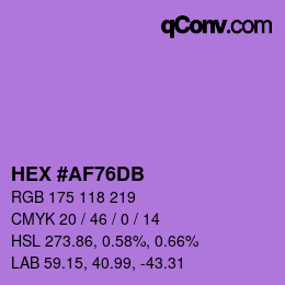 颜色代码: HEX #AF76DB | qconv.com