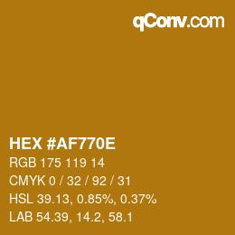 Color code: HEX #AF770E | qconv.com