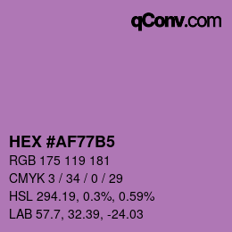 カラーコード: HEX #AF77B5 | qconv.com